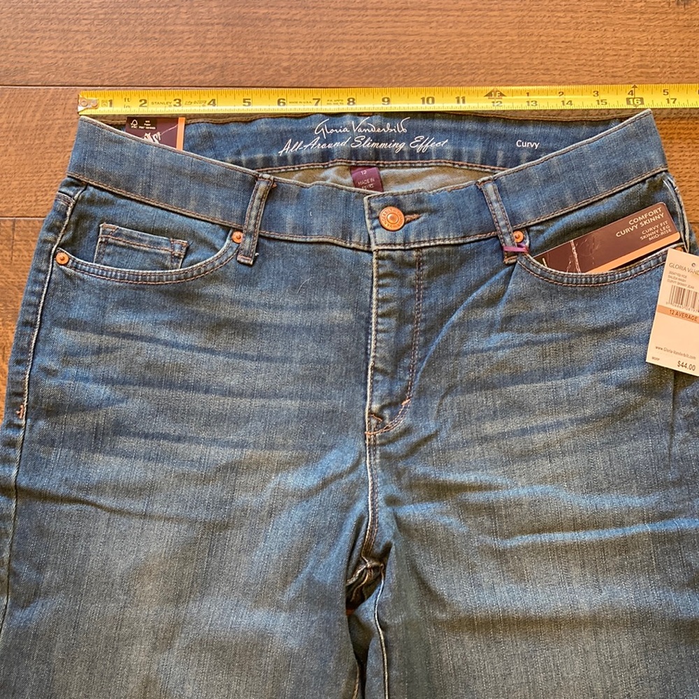 Gloria Vanderbilt Size 12 Average Comfort Curvy Skinny Sleek Sculpt Jeans